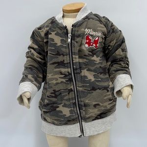 🌈 Disney Minnie Camouflage Jacket Sz 18M Army